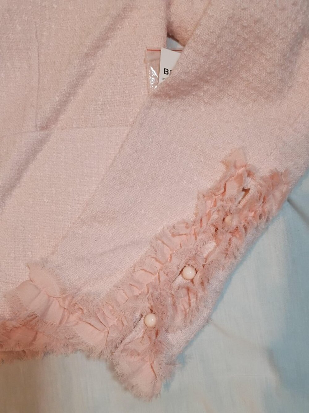 Bay Studio/Blazer/Womens 6/Pastel Pink/Tweed Cropped Career Office Preppy NWT Ch - Picture 6 of 7